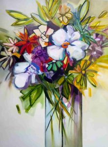 Colour Celebration – original oil painting by Sara Paxton, 90x120cm