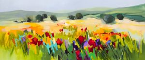 Field Frolic – original oil painting by Sara Paxton, 140x60cm