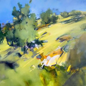 Rock Lines – original oil painting by Sara Paxton, 92x92cm