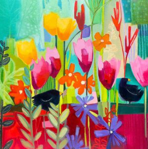 Fantasy – original oil painting by Sara Paxton, 51x51cm