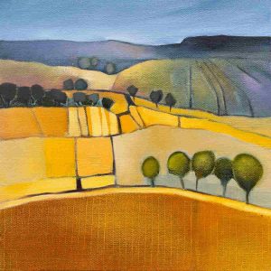 Five Trees – original oil painting by Sara Paxton, 31x31cm