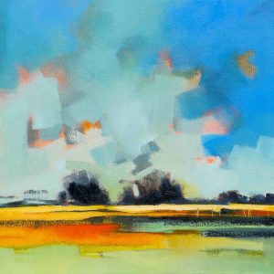 Linear – original oil painting by Sara Paxton, 41x41cm