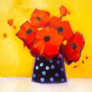 Red Hot – original oil painting by Sara Paxton, 26x26cm