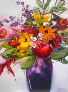 Big Blooms – original oil painting by Sara Paxton, 90x120cm