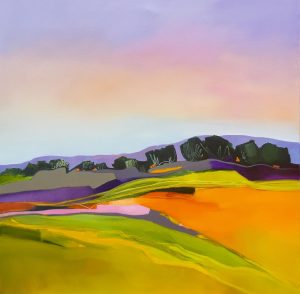 Coloured Contours – original oil painting by Sara Paxton, 80x80cm