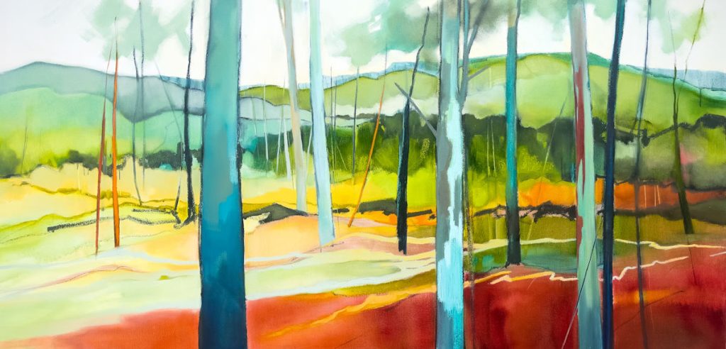 Hills Beyond – original oil painting by Sara Paxton, 152x76cm