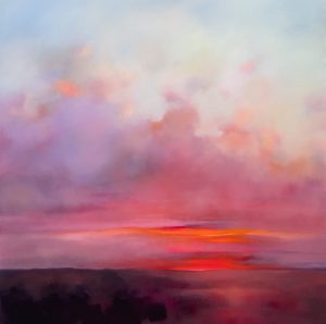 Soft Glow of Evening – original oil painting by Sara Paxton, 92x92cm