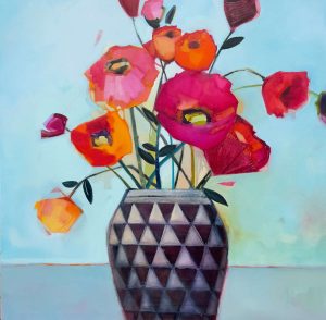 Angular Elegance – original oil painting by Sara Paxton, 92x92cm