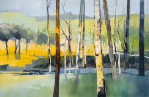 Between the Trees – original oil painting by Sara Paxton, 150x100cm