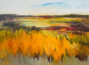Orange Grases – original oil painting by Sara Paxton, 120x90cm