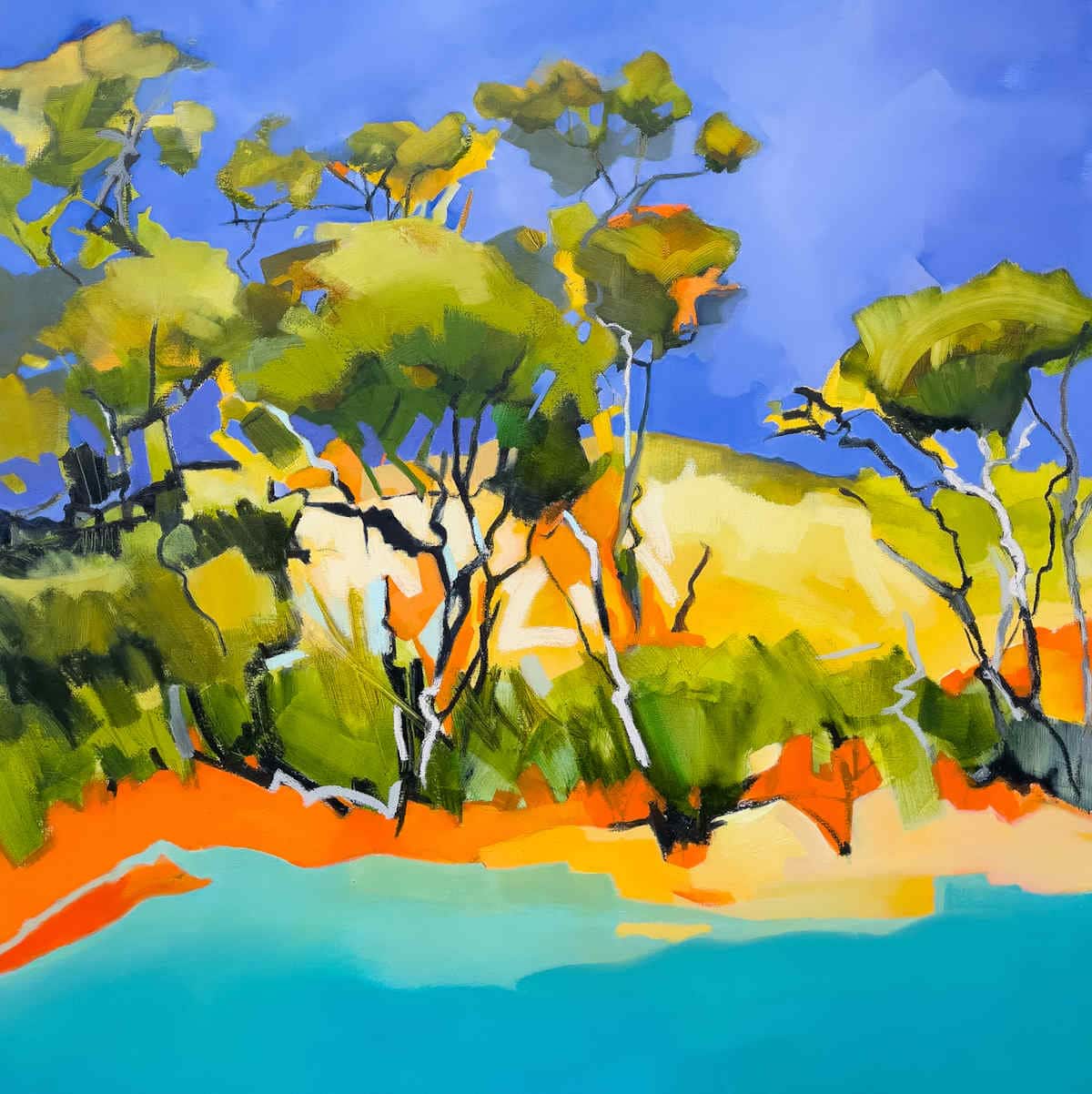 Tangled – original oil painting by Sara Paxton, 106x106cm