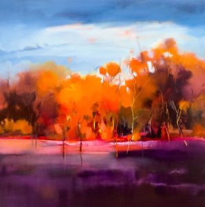 Autumn Canopy – original oil painting by Sara Paxton, 92x92cm
