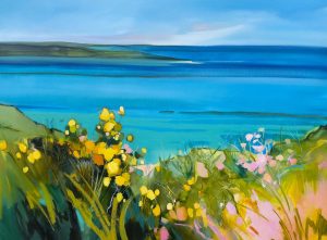 Coastal Wildflowers – original oil painting by Sara Paxton, 120x90cm