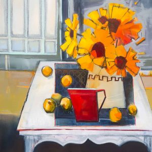 Table Top – original oil painting by Sara Paxton, 92x92cm