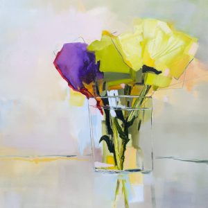 Colour Trio – original oil painting by Sara Paxton, 80x80cm