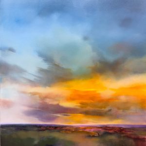 Duskfall – original oil painting by Sara Paxton, 92x92cm