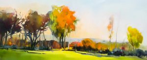 Seasons Meet – original oil painting by Sara Paxton, 152x76cm